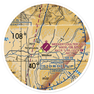 Meeker Airport (EEO) VFR Sectional Sticker (20 mile)