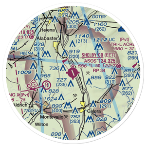 Shelby County Airport (EET) VFR Sectional Sticker (20 mile)