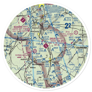 Shelby County Airport (EET) VFR Sectional Sticker (30 mile)