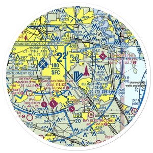 Ellington Airport (EFD) VFR Sectional Sticker (30 mile)