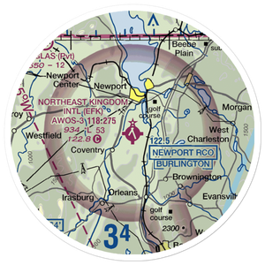 Northeast Kingdom International Airport (EFK) VFR Sectional Sticker (20 mile)