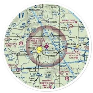 Monroe Municipal Airport (EFT) VFR Sectional Sticker (30 mile)