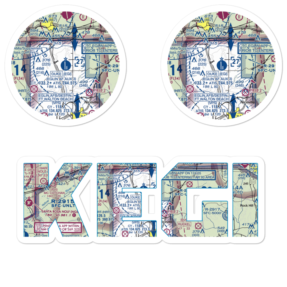 Duke Field (EGI) VFR Sectional Sticker Pack 