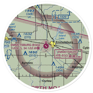 Emmetsburg Municipal Airport (EGQ) VFR Sectional Sticker (20 mile)
