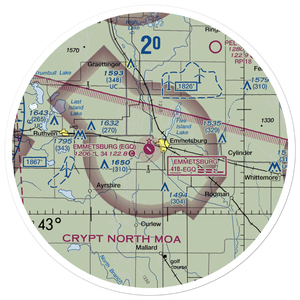 Emmetsburg Municipal Airport (EGQ) VFR Sectional Sticker (30 mile)