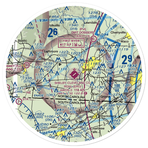 Shelby-Cleveland County Regional Airport (EHO) VFR Sectional Sticker (30 mile)