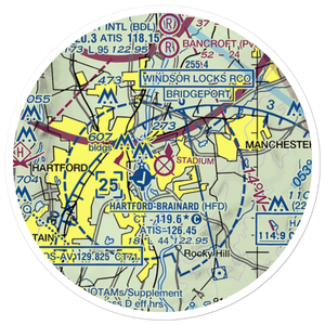 East Hartford Airport (EHT) VFR Sectional Sticker (20 mile)