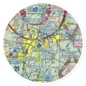 East Hartford Airport (EHT) VFR Sectional Sticker (30 mile)