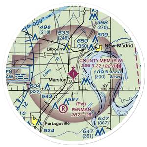 County Memorial Airport (EIW) VFR Sectional Sticker (20 mile)