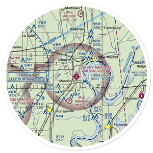 County Memorial Airport (EIW) VFR Sectional Sticker (30 mile)