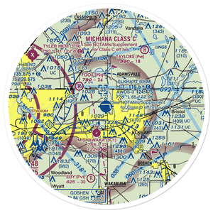 Elkhart Municipal Airport (EKM) VFR Sectional Sticker (30 mile)