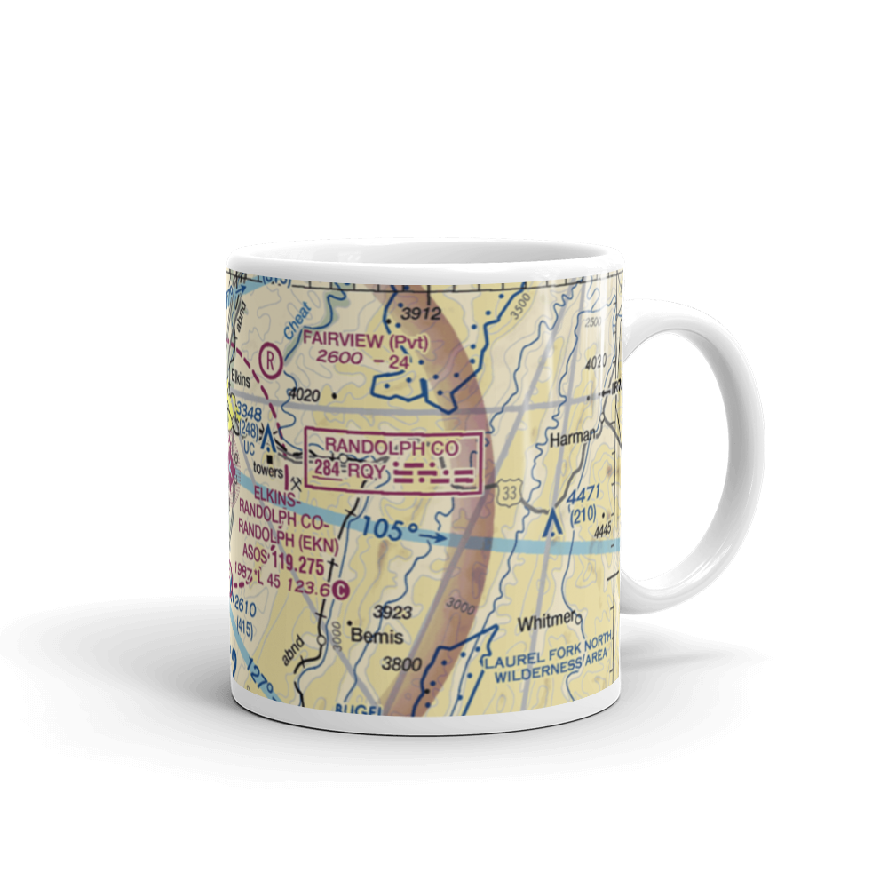 Elkins-Randolph Co-Jennings Randolph Field (EKN) VFR Sectional  Mug 