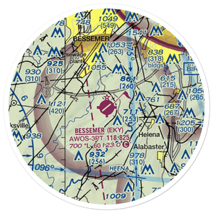 Bessemer Airport (EKY) VFR Sectional Sticker (20 mile)