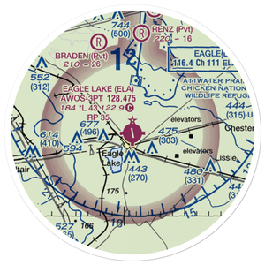 Eagle Lake Airport (ELA) VFR Sectional Sticker (20 mile)