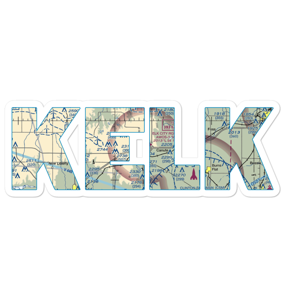 Elk City Regional Business Airport (ELK) VFR Sectional Sticker 