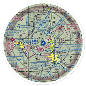 Elmira Corning Regional Airport (ELM) VFR Sectional Sticker (30 mile)