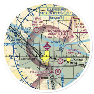 Bowers Field (ELN) VFR Sectional Sticker (20 mile)