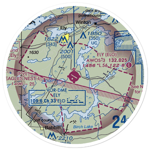 Ely Municipal Airport (ELO) VFR Sectional Sticker (20 mile)