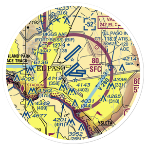 El Paso International Airport (ELP) VFR Sectional Sticker (20 mile)