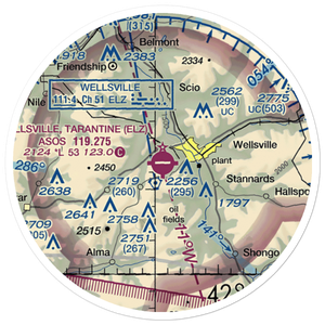 Wellsville Municipal Arpt,Tarantine Field (ELZ) VFR Sectional Sticker (20 mile)