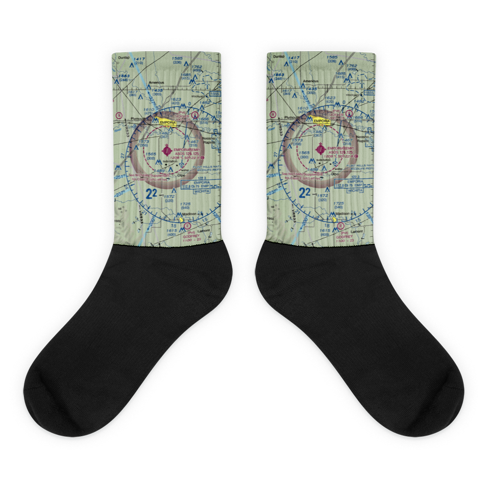 Emporia Municipal Airport (EMP) VFR Sectional Socks 