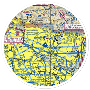 San Gabriel Valley Airport (EMT) VFR Sectional Sticker (30 mile)