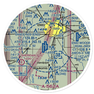 Vance Air Force Base (END) VFR Sectional Sticker (20 mile)