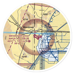 Wendover Airport (ENV) VFR Sectional Sticker (20 mile)