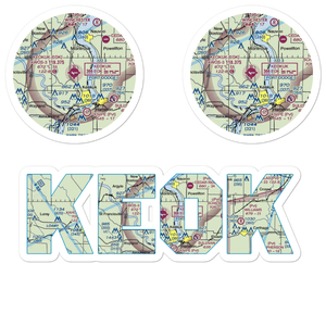 Keokuk Municipal Airport (EOK) VFR Sectional Sticker Pack