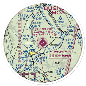 Pike County Airport (EOP) VFR Sectional Sticker (20 mile)