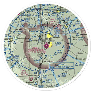 Neosho Hugh Robinson Airport (EOS) VFR Sectional Sticker (30 mile)