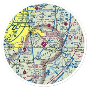 Charlotte-Monroe Executive Airport (EQY) VFR Sectional Sticker (30 mile)