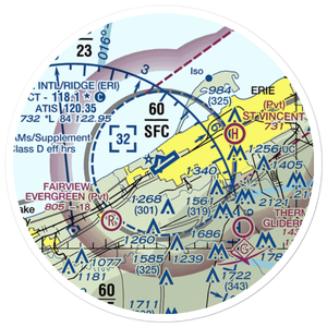 Erie International Tom Ridge Field (ERI) VFR Sectional Sticker (20 mile)
