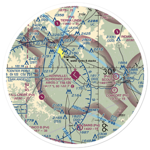 Kerrville Municipal Louis Schreiner Field (ERV) VFR Sectional Sticker (30 mile)