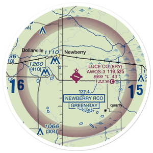 Luce County Airport (ERY) VFR Sectional Sticker (20 mile)