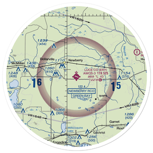Luce County Airport (ERY) VFR Sectional Sticker (30 mile)