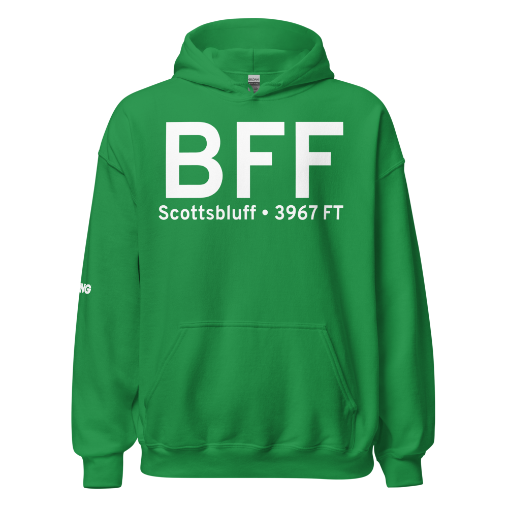 Scottsbluff (KBFF) Airport Hoodie Sweatshirt 