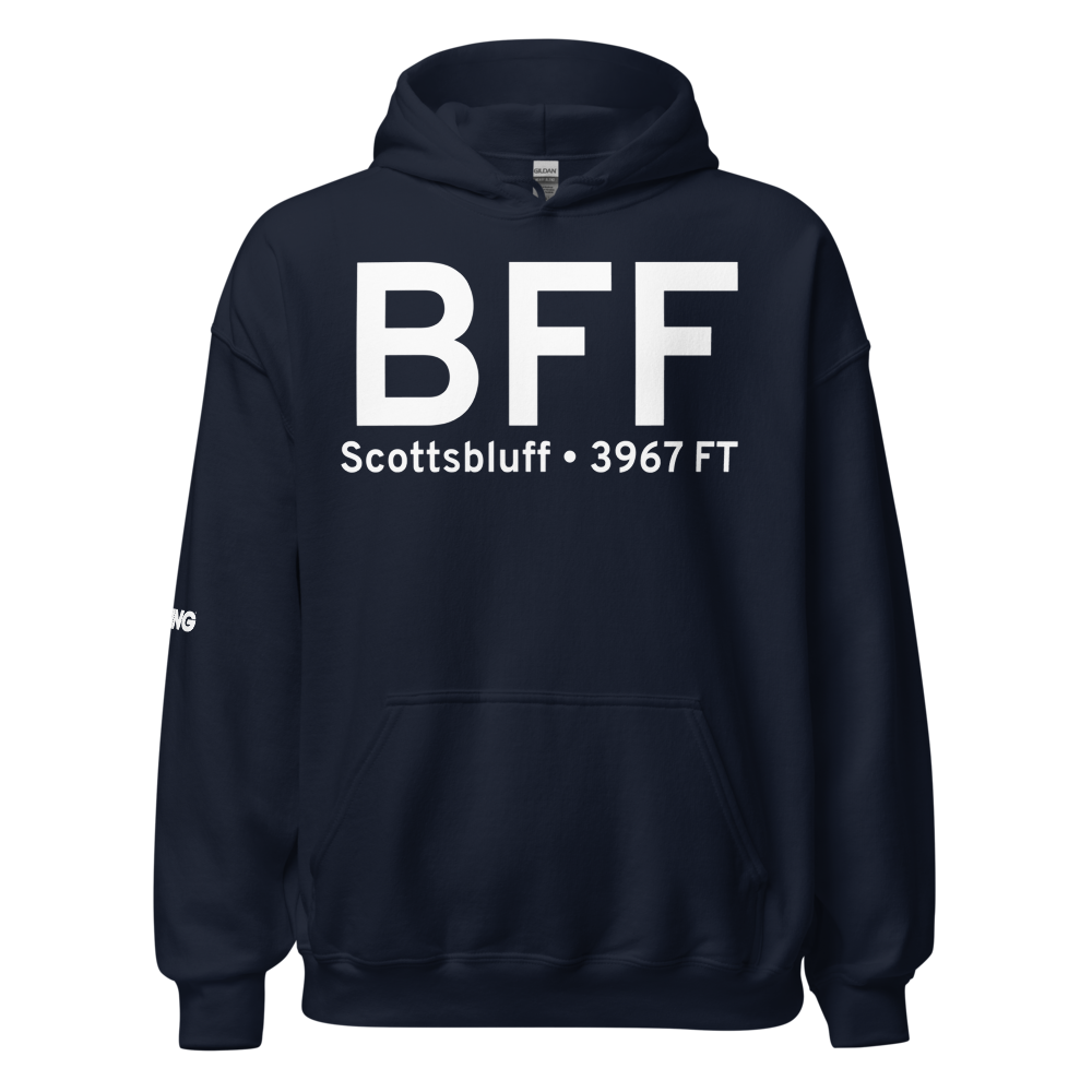 Scottsbluff (KBFF) Airport Hoodie Sweatshirt 