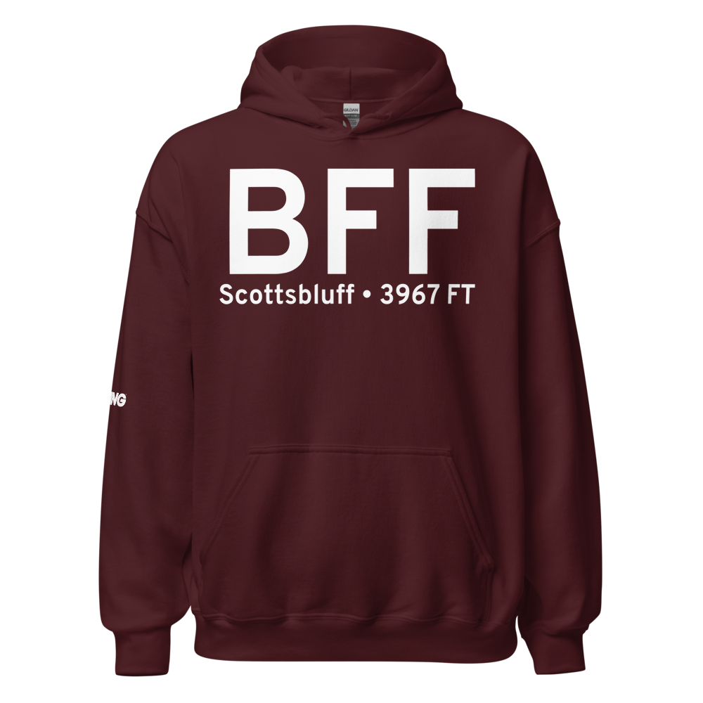 Scottsbluff (KBFF) Airport Hoodie Sweatshirt 