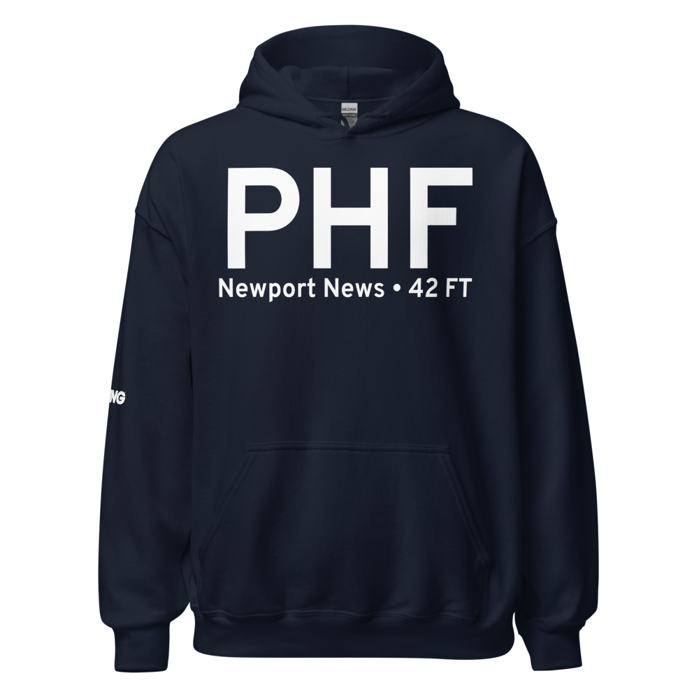 Newport News (KPHF) Airport Hoodie Sweatshirt 