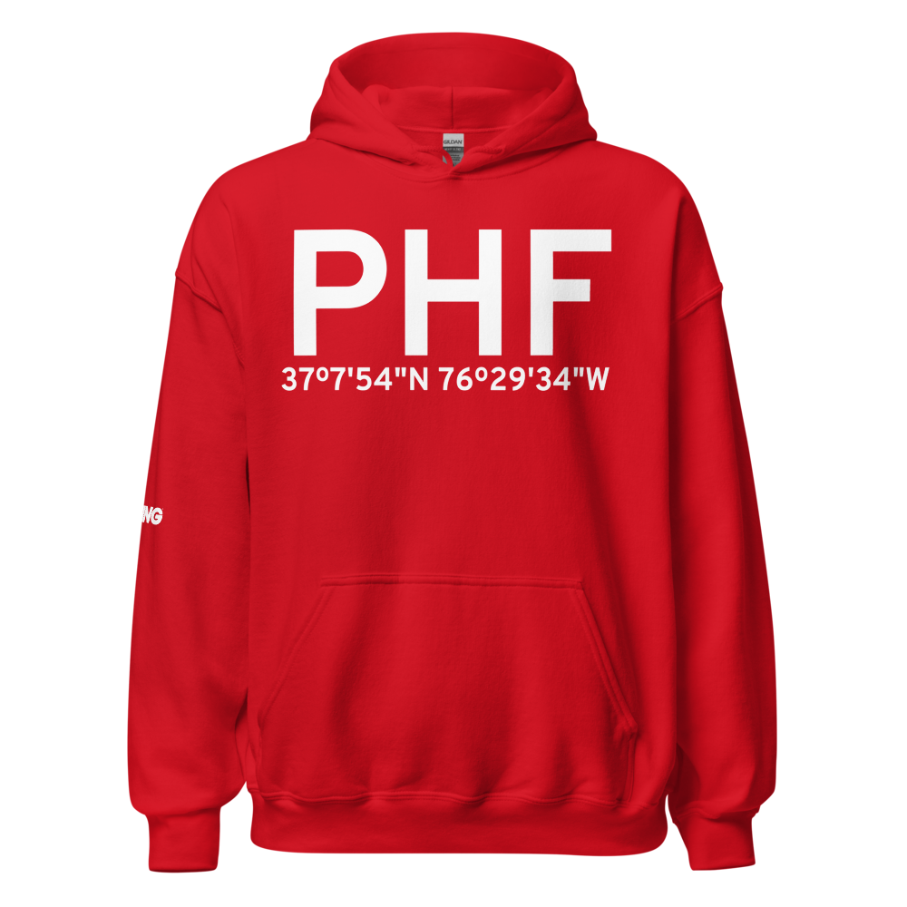 Newport News (KPHF) Airport Hoodie Sweatshirt 