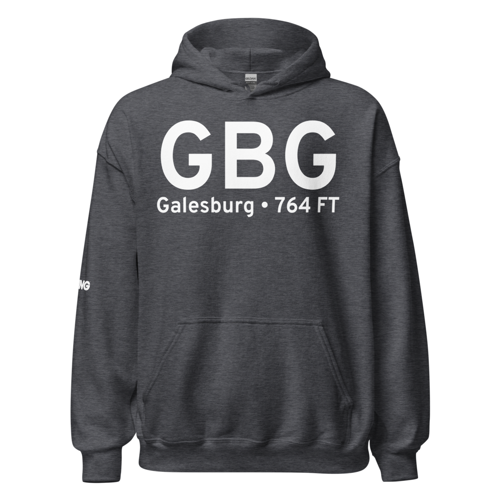 Galesburg (KGBG) Airport Hoodie Sweatshirt 