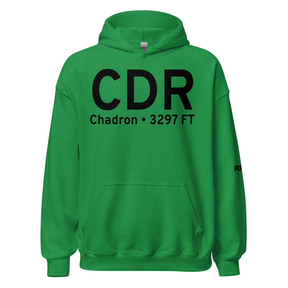Chadron (KCDR) Airport Hoodie Sweatshirt 
