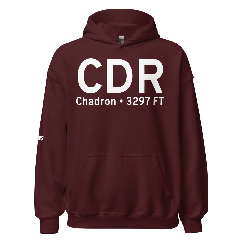 Chadron (KCDR) Airport Hoodie Sweatshirt 