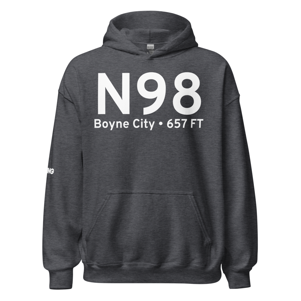 Boyne City (KN98) Airport Hoodie Sweatshirt 