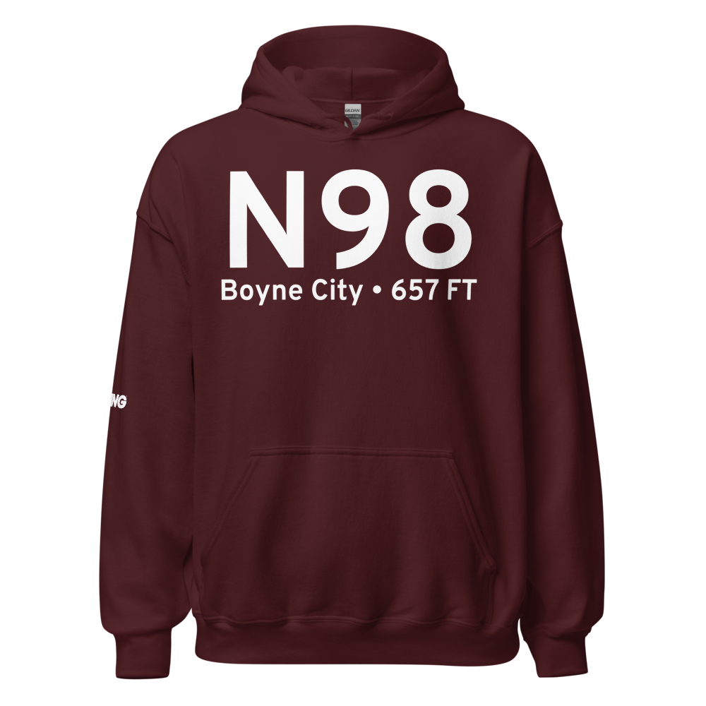 Boyne City (KN98) Airport Hoodie Sweatshirt 