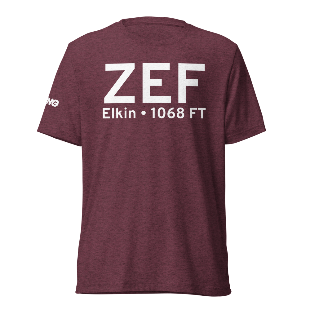 Elkin (KZEF) Airport Tri-blend T-Shirt 