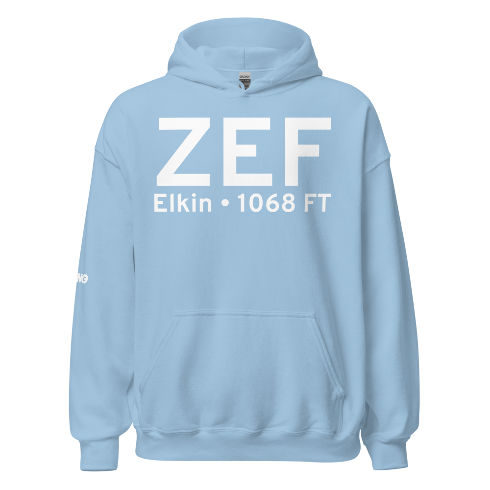 Elkin (KZEF) Airport Hoodie Sweatshirt 