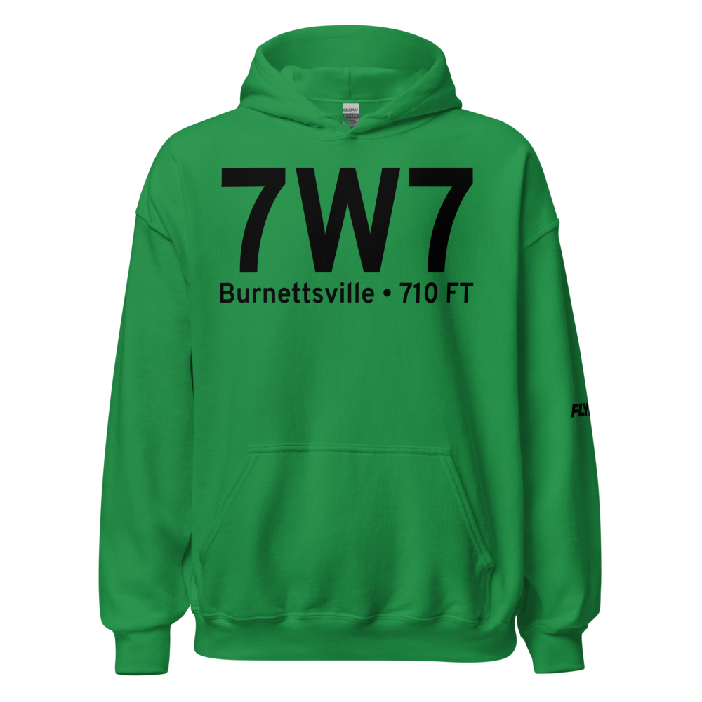 Burnettsville (7W7) Airport Hoodie Sweatshirt 
