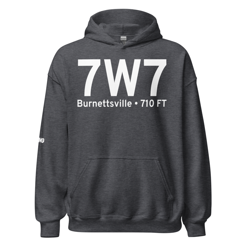 Burnettsville (7W7) Airport Hoodie Sweatshirt 